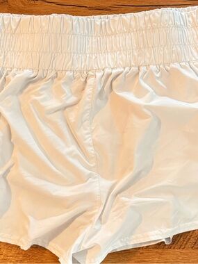 Free People Elastic-Waist White Athletic Shorts